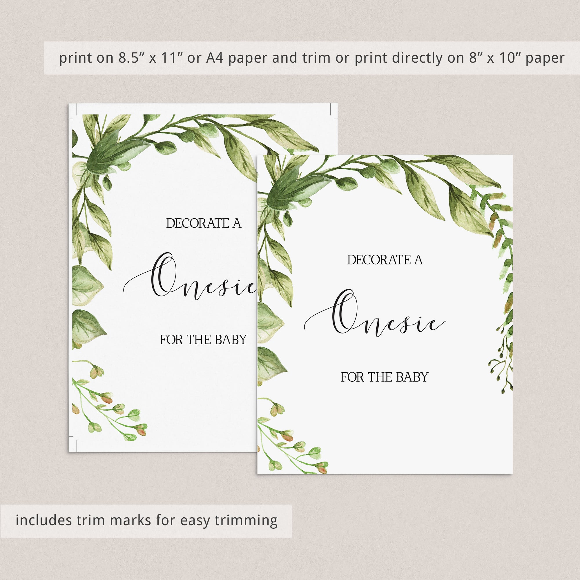 Instant download onesie station table signage for baby party by LittleSizzle