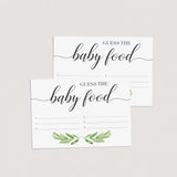 Baby shower food taste cards printable by LittleSizzle