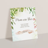 Nature baby party decorations momosa bar sign by LittleSizzle