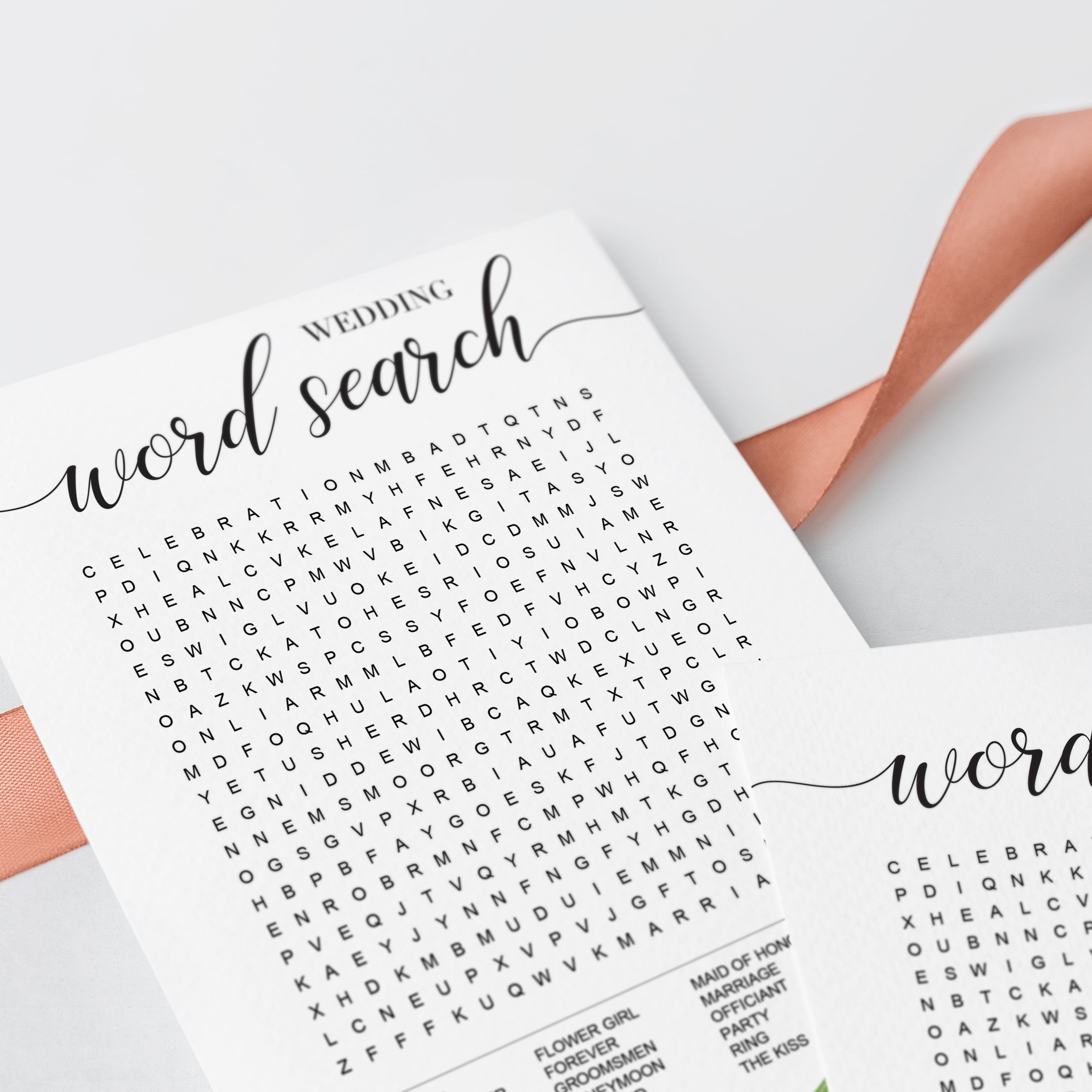 Simple word search game for weddings by LittleSizzle