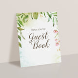 Spring baby shower guest book table signage printable by LittleSizzle