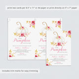 Pumpkin Baby Shower Invitation Bundle Instant Download