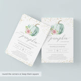 Watercolor Pumpkin Baby Shower Invitation Gender Neutral