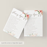 Watercolor Flowers Baby Shower Nursery Rhyme Quiz Printable