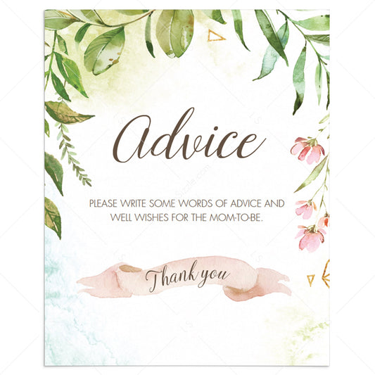 DIY baby shower activity green watercolor by LittleSizzle
