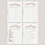 Printable Watercolor Baby Shower Games by LittleSizzle