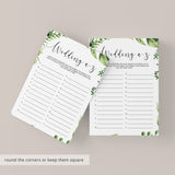 garden wedding word game ideas