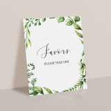 Neutral party favors table top sign printable by LittleSizzle
