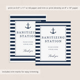 Sanitizing Station Sign Printable Nautical Theme
