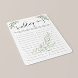 Garden Wedding A-Z Game Instant Download