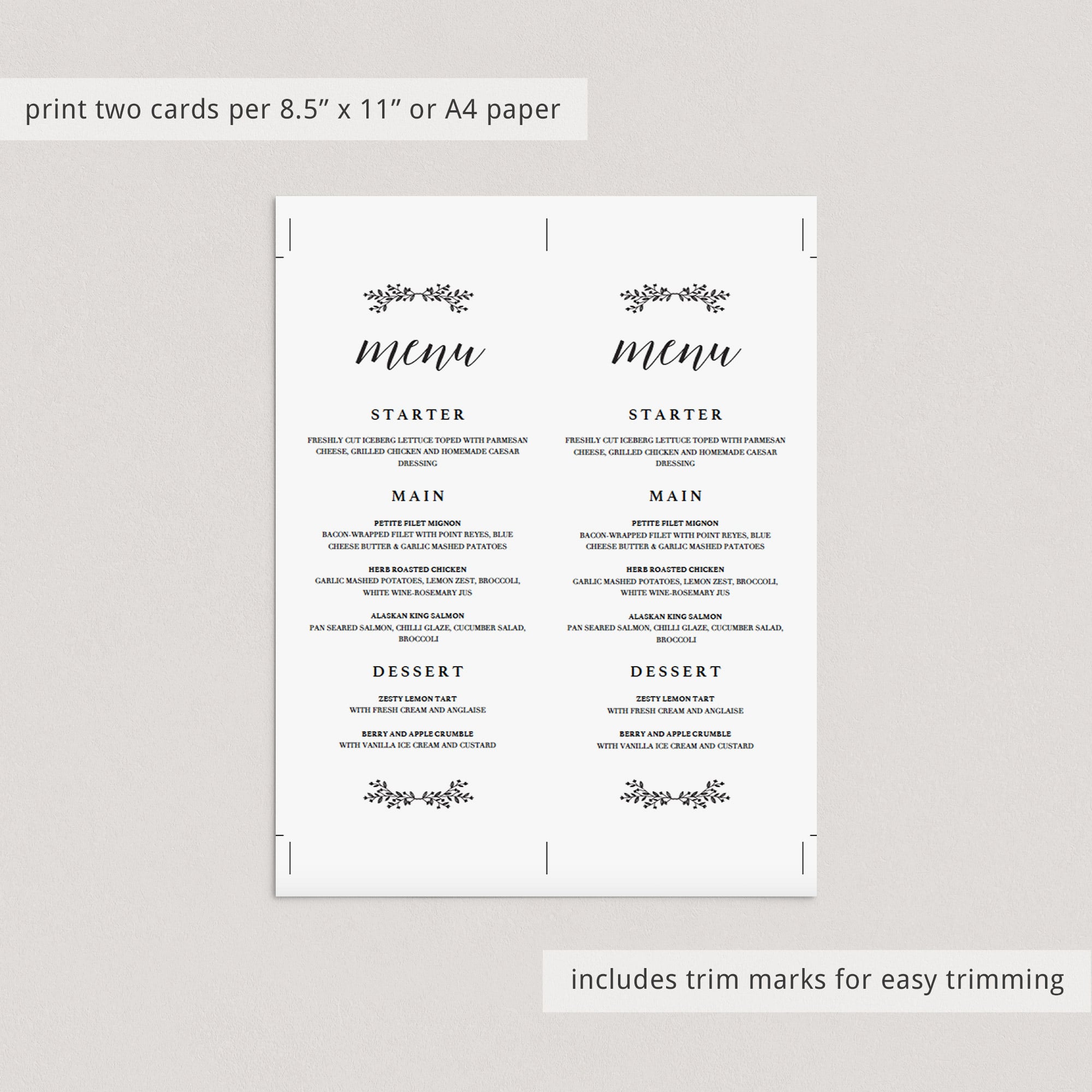 Create your own wedding menu cards by LittleSizzle