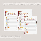 Emojis Bridal Shower Game Printable Burgundy Floral