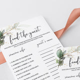 Green and Gold Party Game Find The Guest Template