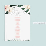 Bridal Shower Word Scramble Game Botanical Theme