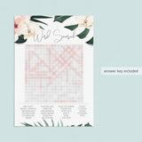 Tropical Theme Bridal Shower Games Pack Printable