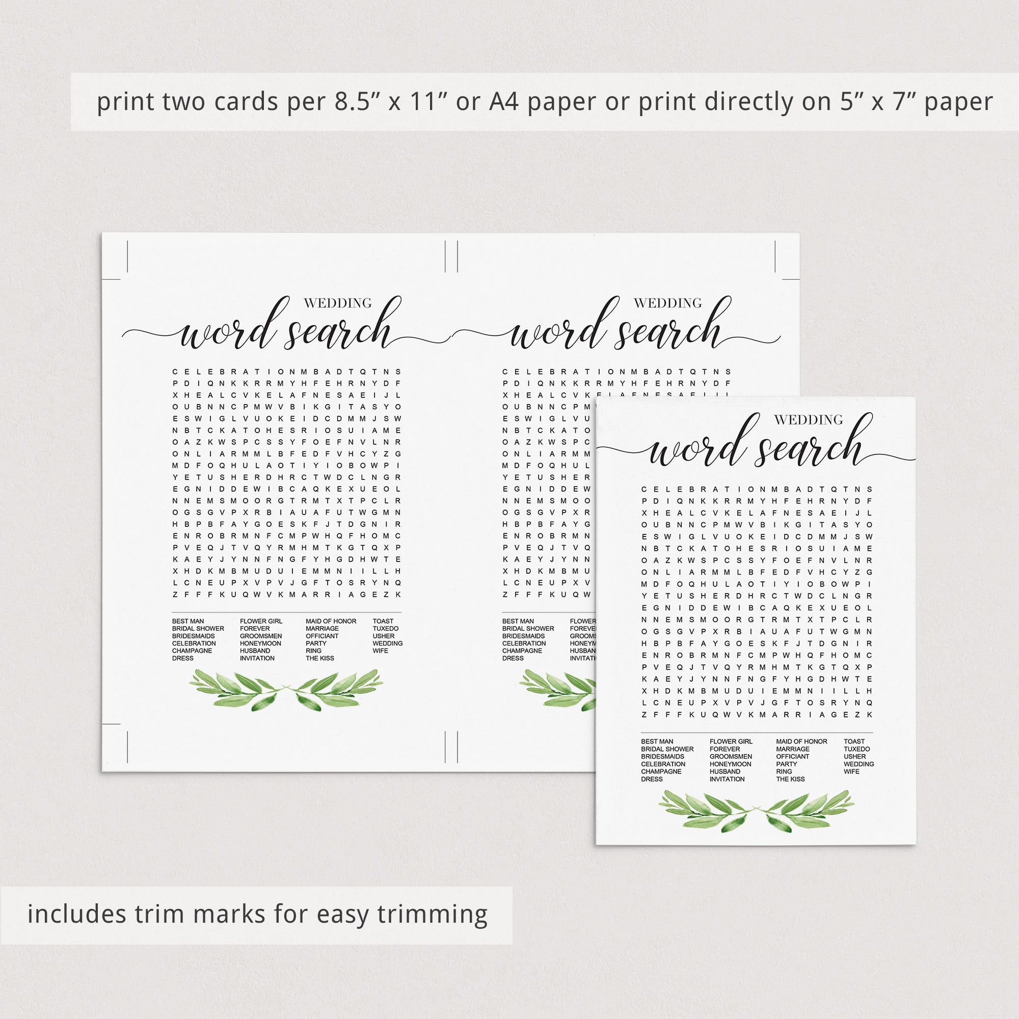 wedding word search for bridal showers