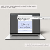 Editable Baby Shower Welcome Sign Template Calligraphy