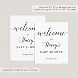 Editable Baby Shower Welcome Sign Template Calligraphy