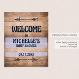 Rustic Baby Shower Welcome Sign Template
