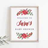 Holiday Baby Shower Welcome Sign Template