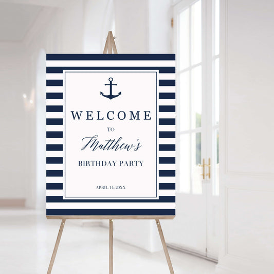 Personalized Welcome Sign for Nautical Party by LittleSizzle