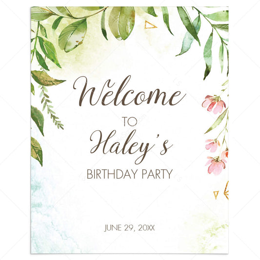 Garden Birthday Welcome Sign for Any Age Template by LittleSizzle