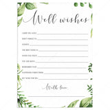 Greenery Well Wishes for the Bride and Groom Card Printable by LittleSizzle