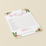 Tropical Wedding Well Wishes for the Bride and Groom Cards