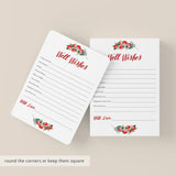 Winter Wedding Well Wishes Cards Printable