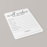 Calligraphy Wedding Well Wishes Card Printable