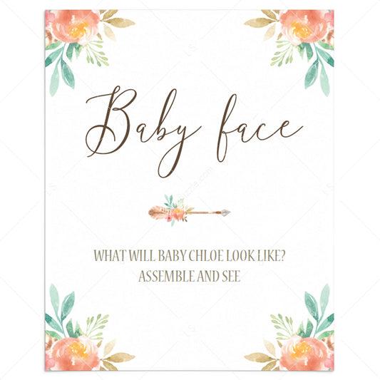 Funny Baby Shower Game Predict Baby's Looks Printable by LittleSizzle