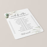 Modern Chic Birthday Party Game Would She Rather Printable