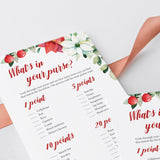 Holiday Wedding Shower Game What's In Your Purse