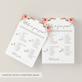 Floral Baby Games Bundle Printable Pink and Green