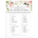 Baby shower purse hunt game printable floral by LittleSizzle