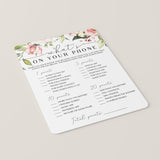 What's On Your Phone Baby Shower Game Blush Floral