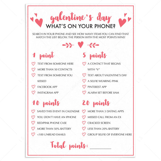 What's On Your Phone Game for Galentine's Day Party by LittleSizzle
