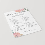 Whimsical Baby Shower Game What's On Your Phone Printable