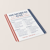 Memorial Day Games for Kids and Adults Printable
