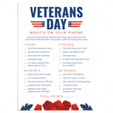 Adult Veterans Day Activity Whats On Your Phone Printable