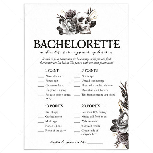 Printable Bride or Die Party Game What's On Your Phone by LittleSizzle