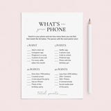 Printable What's On Your Phone Birthday Game for Her by LittleSizzle