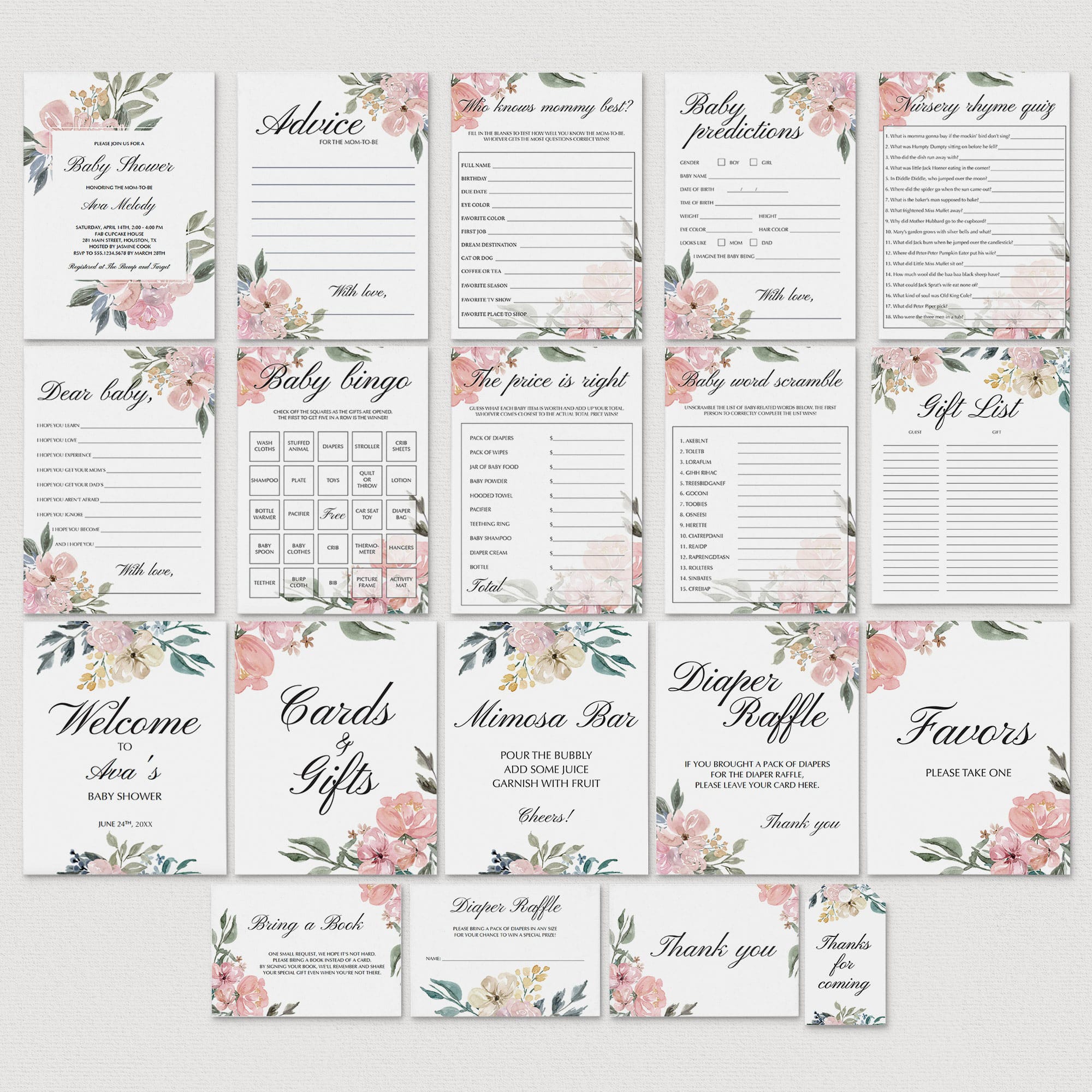 Whimsical Baby Shower Party Planning Bundle DIY by LittleSizzle