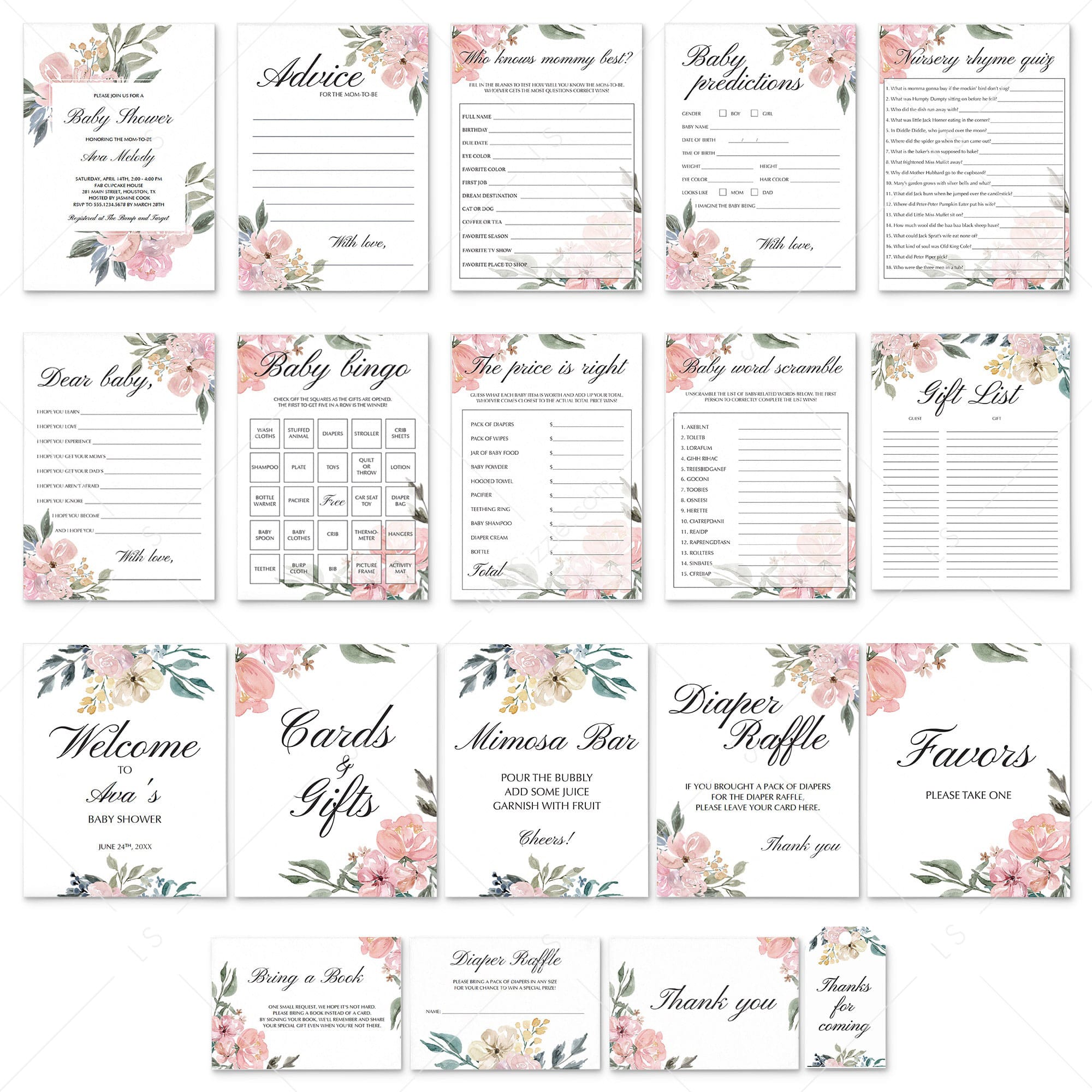 Whimsical Baby Shower Party Planning Bundle DIY by LittleSizzle