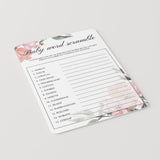 Neutral Shower Game Printable Baby Word Scramble