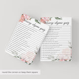 Watercolor Baby Nursery Rhyme Quiz Printable