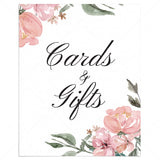 Pink floral shower cards and gifts sign printable by LittleSizzle