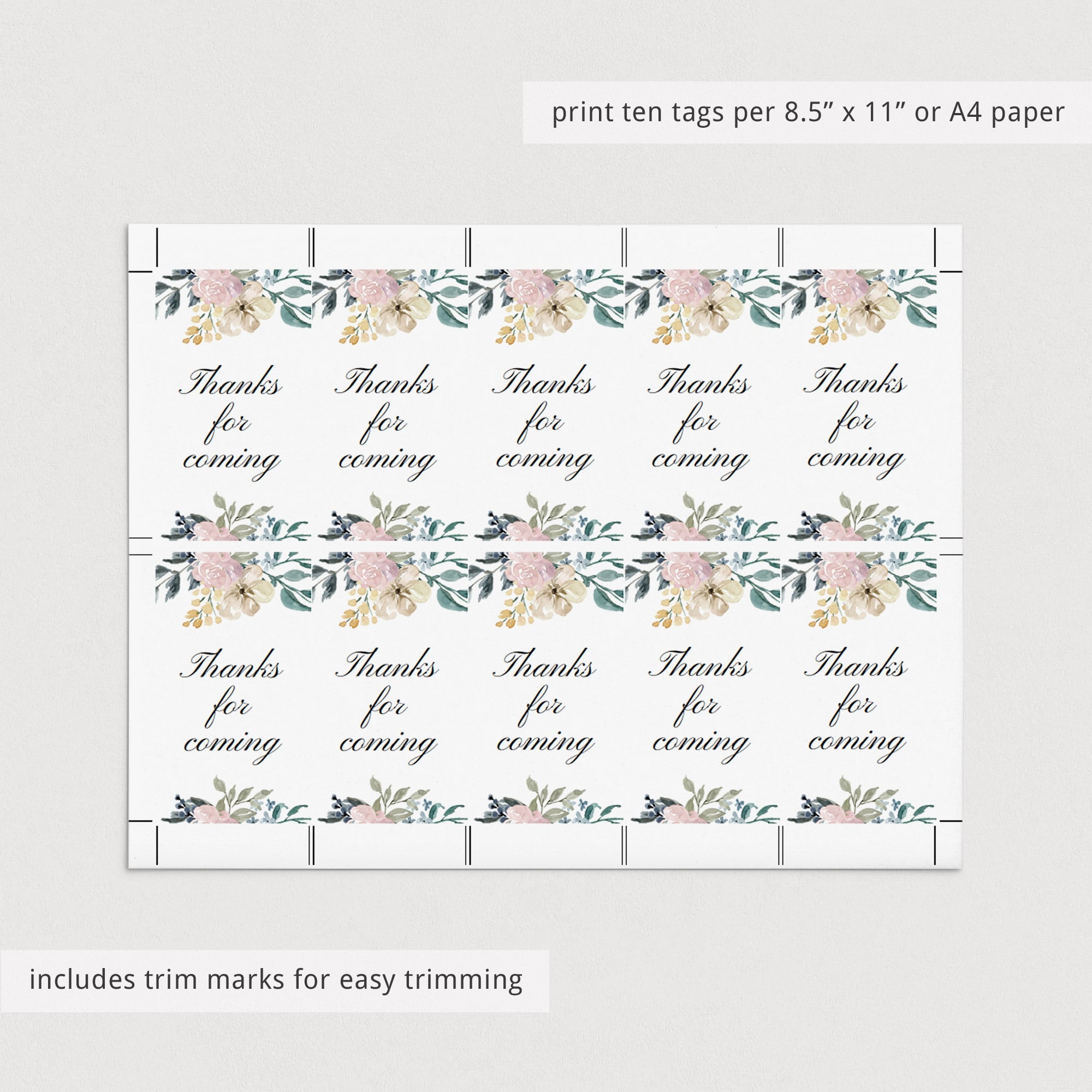 Editable PDF template for favors tags by LittleSizzle