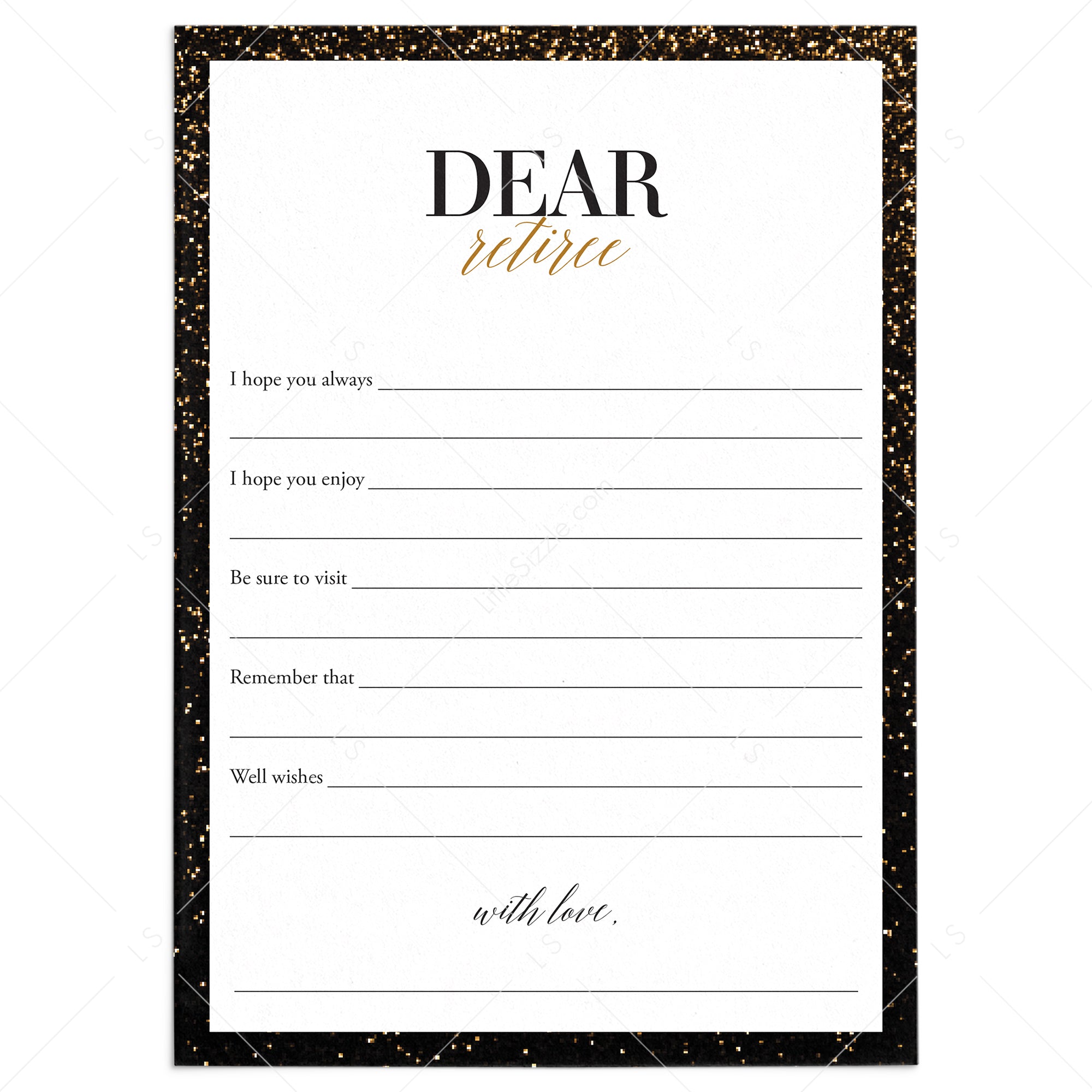 Printable Retirement Wishes Cards Instant Download by LittleSizzle