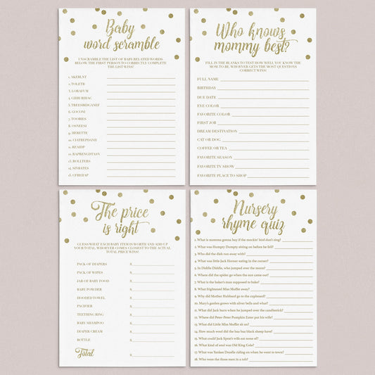 Printable baby shower games pack by LittleSizzle